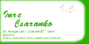 imre csaranko business card